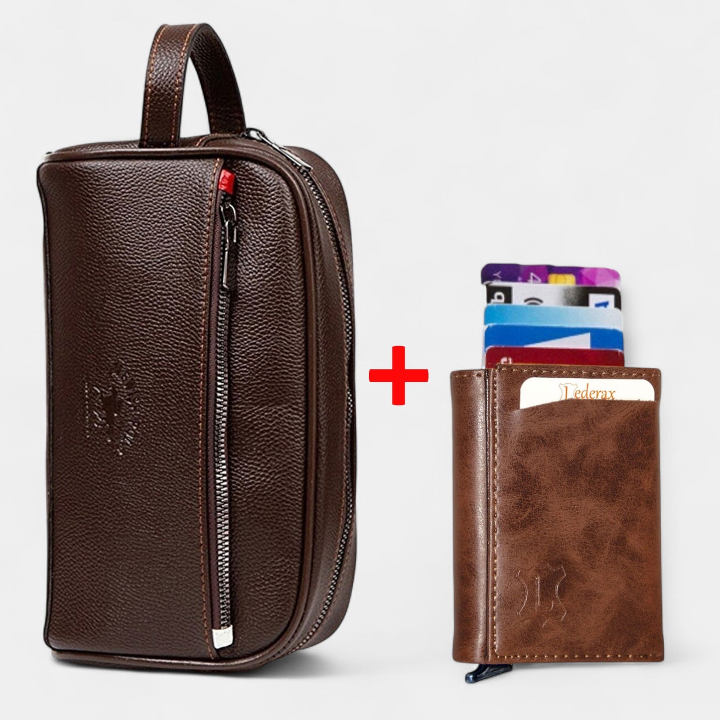 Lederax Suni Deri El Çantası Makyaj Çantası Mekanizmalı Cüzdan LD612