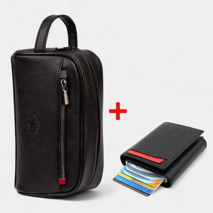 Lederax Suni Deri El Çantası Makyaj Çantası Mekanizmalı Cüzdan LD612