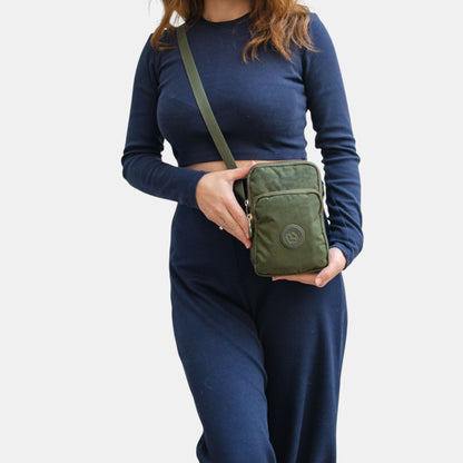 Lederax Krinkıl Kumaş Mini Omuz Çantası Çapraz Çanta LD614