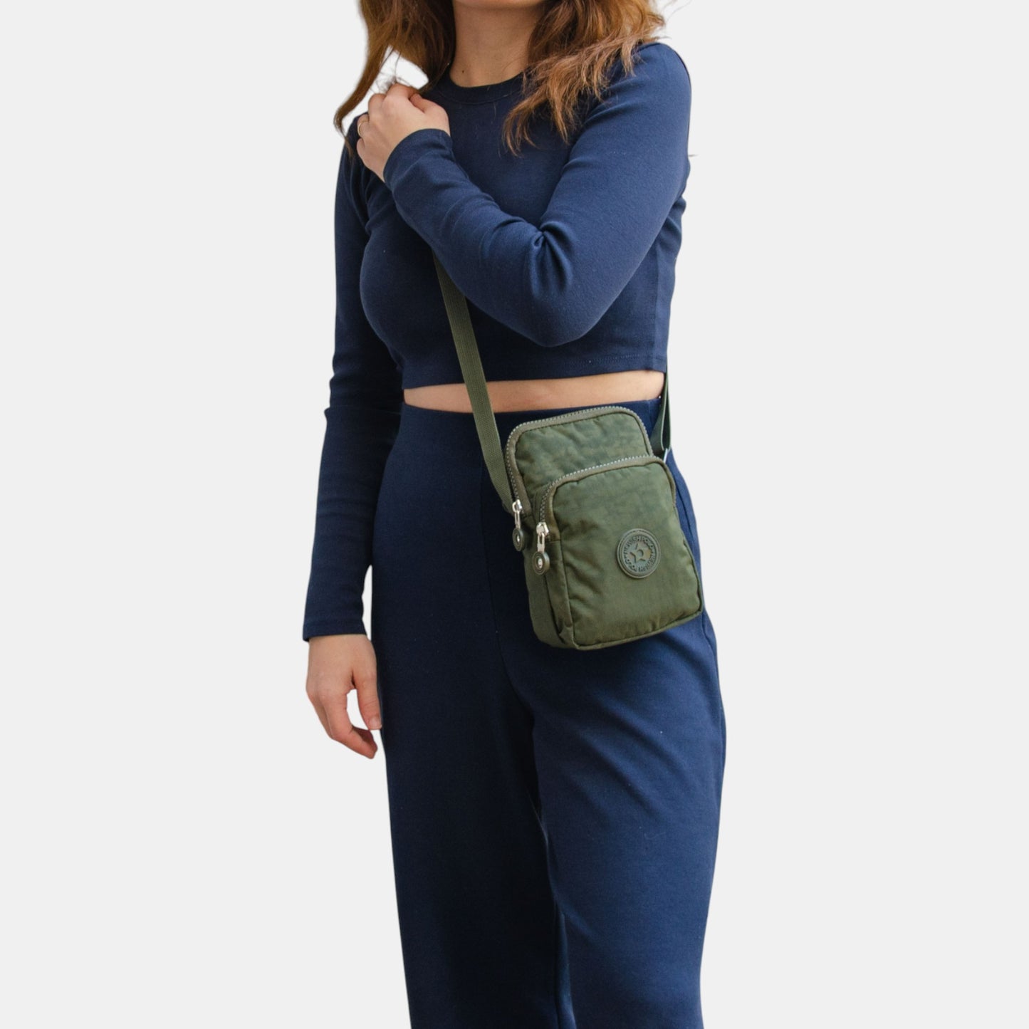 Lederax Krinkıl Kumaş Mini Omuz Çantası Çapraz Çanta LD614