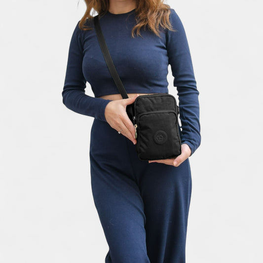 Lederax Krinkıl Kumaş Mini Omuz Çantası Çapraz Çanta LD614