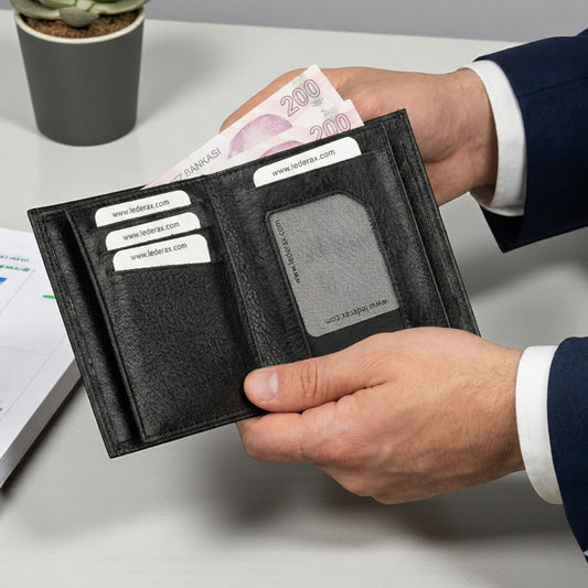 Lederax Hakiki Deri Dikey Erkek Cüzdan LD626