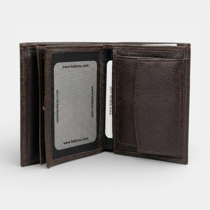 Lederax Hakiki Deri Dikey Erkek Cüzdan Bozuk Para Bölmeli LD627