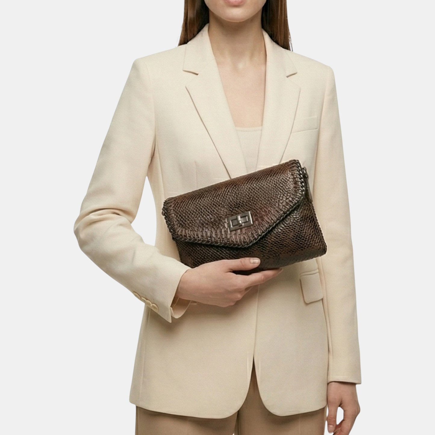 Lederax Kadın Omuz Çantası Clutch Çanta Suni Deri LD631