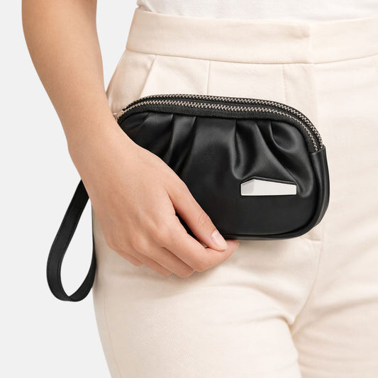 Lederax 3 Bölmeli Bilek Askılı Mini Cüzdan El Çantası LD634