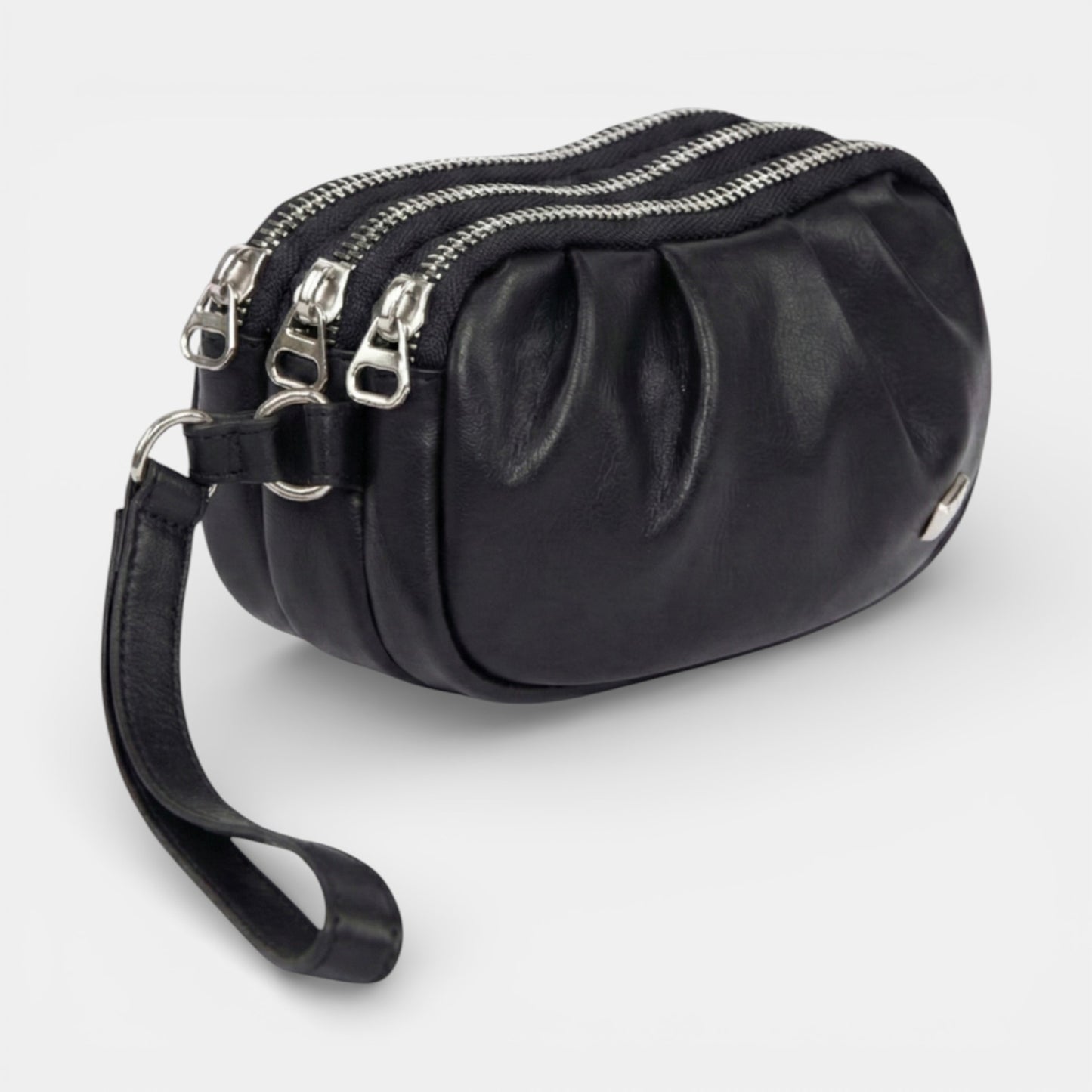 Lederax 3 Bölmeli Bilek Askılı Mini Cüzdan El Çantası LD634