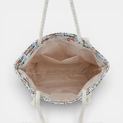 Lederax Etnik Afrika Figürlü Kadın Plaj Çantası LD641