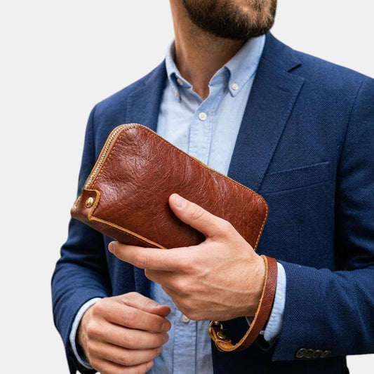 Lederax Hakiki Dana Derisi Bileklikli Pouch Çanta LD662