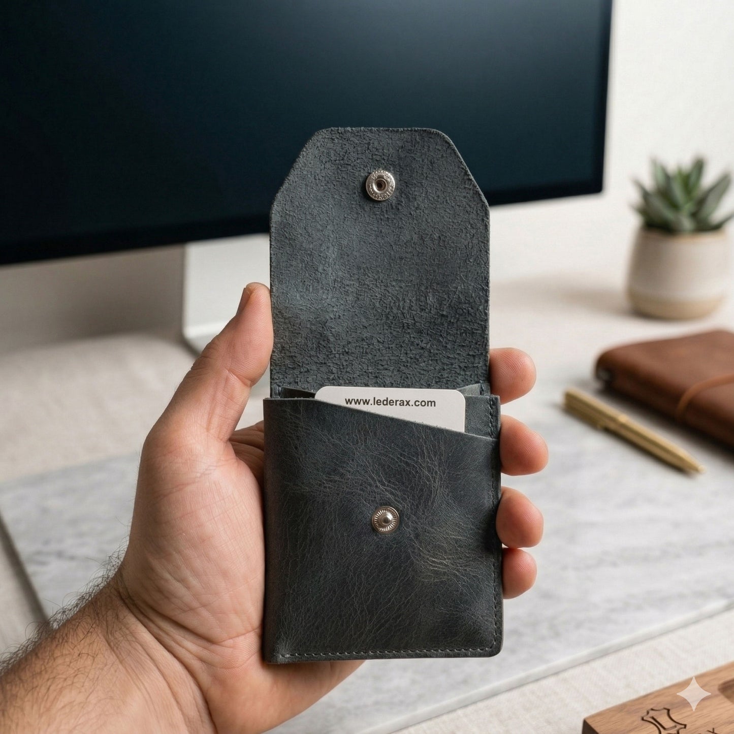 Lederax Hakiki Crazy Deri Minimalist Kartlık Cüzdan LD700