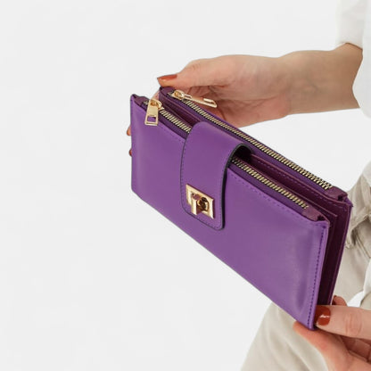 Lederax Suni Deri Kadın Kartlık Cüzdan LD254 Mor