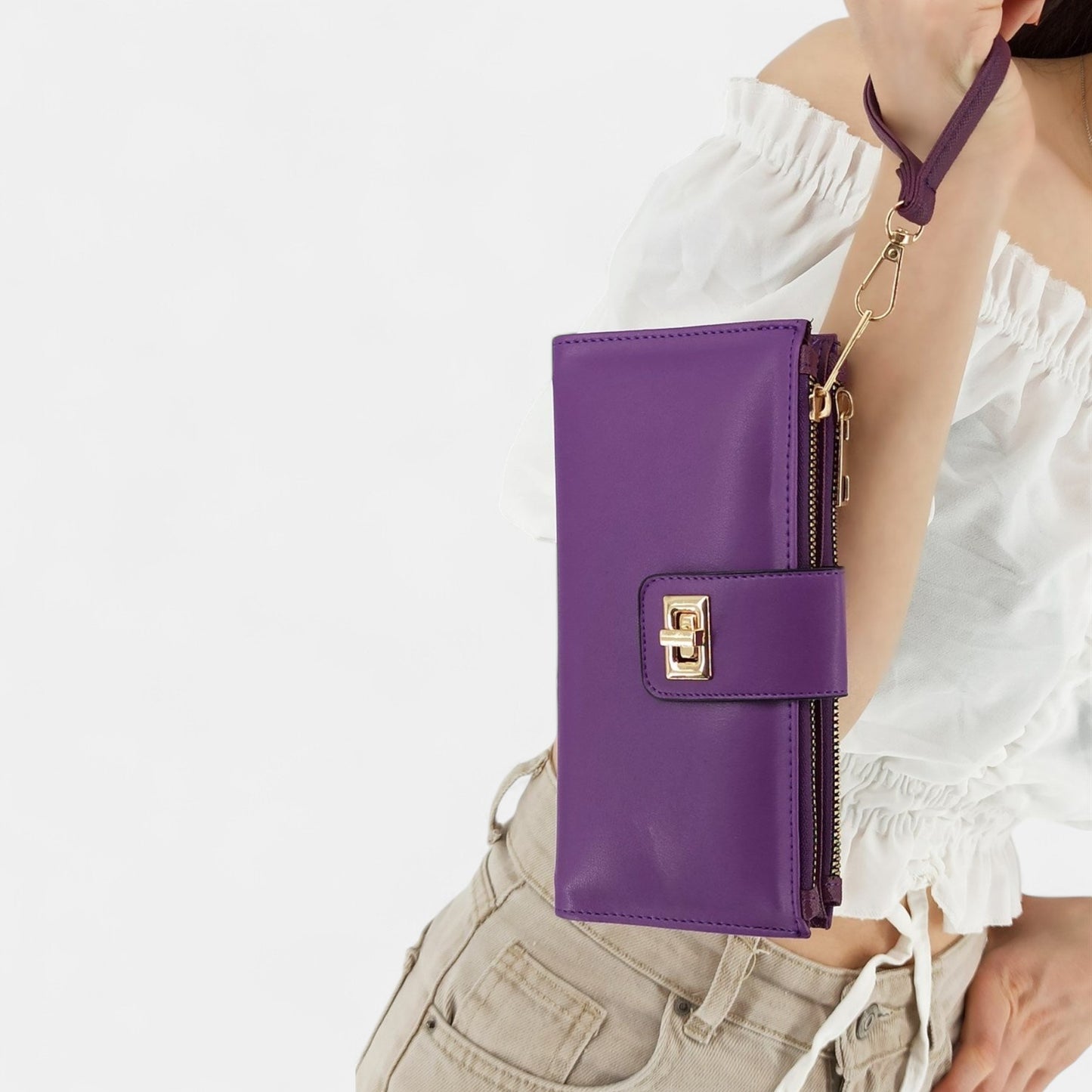 Lederax Suni Deri Kadın Kartlık Cüzdan LD254 Mor