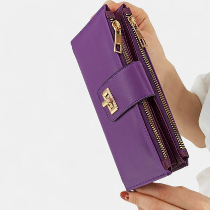 Lederax Suni Deri Kadın Kartlık Cüzdan LD254 Mor