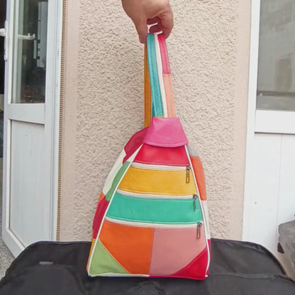 Lederax Hakiki Deri Çok Gözlü Sırt Ve Omuz Çantası LD619