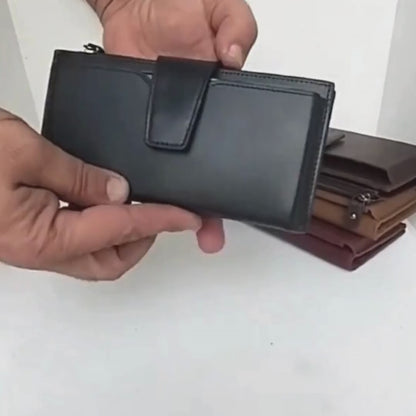 Lederax Hakiki Deri Telefon Bölmeli Portföy Kartlık Uzun Cüzdan LD513