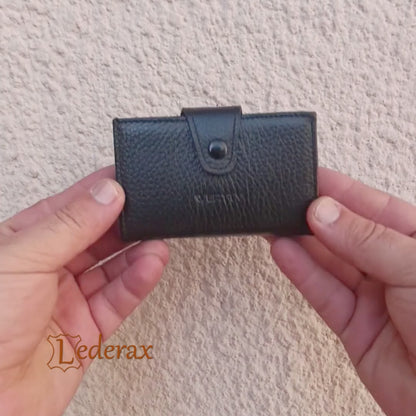 Lederax Hakiki Deri Minimalist Akordiyon Kartlık LD676